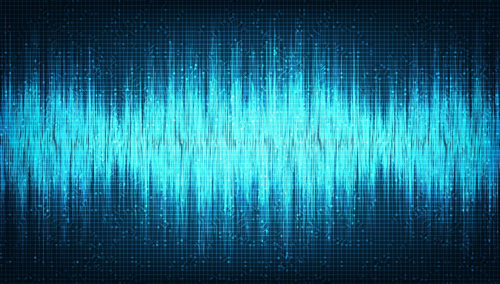 Blue Digital Sound Wave on Technology Background vector