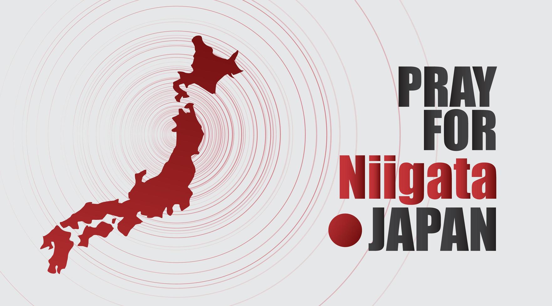 Pray for Niigata japan Message with Map on Gray background vector