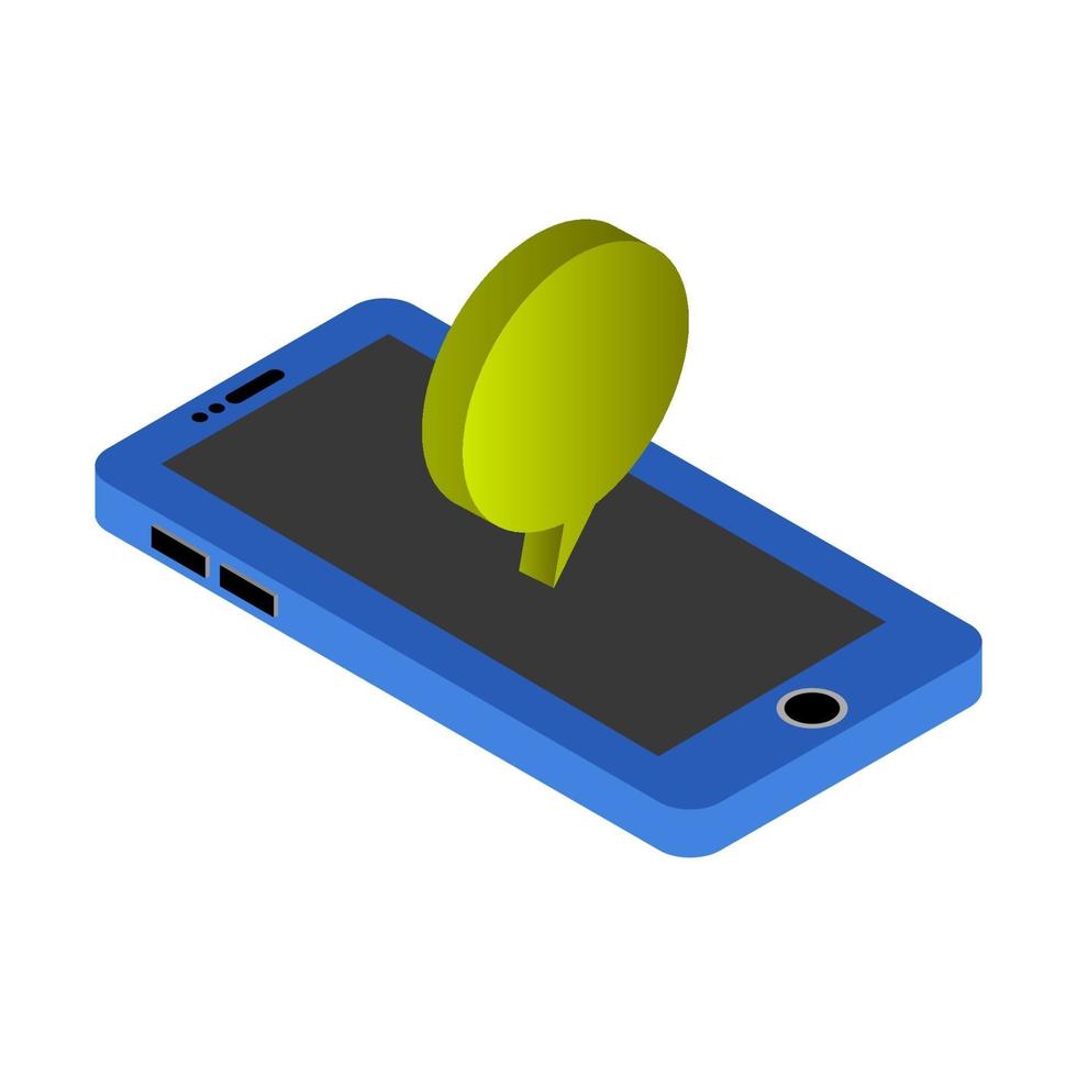 Isometric Dialog Cloud On Smartphone vector