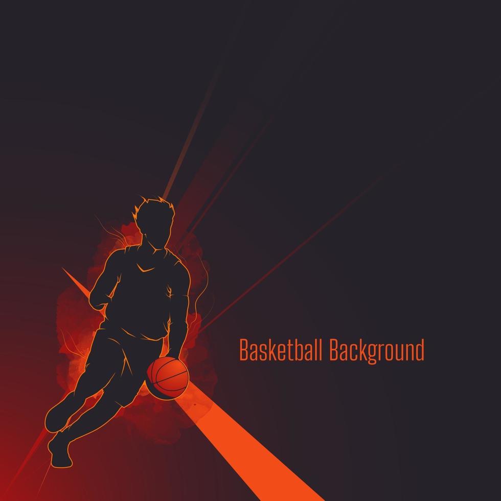 basketball silhouette shadow background vector