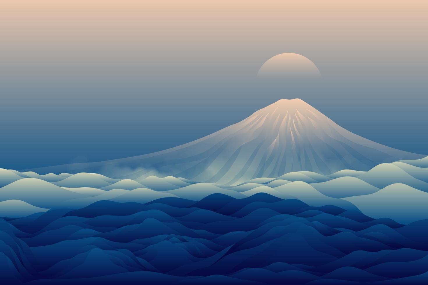 fondo de paisaje de montaña azul vector