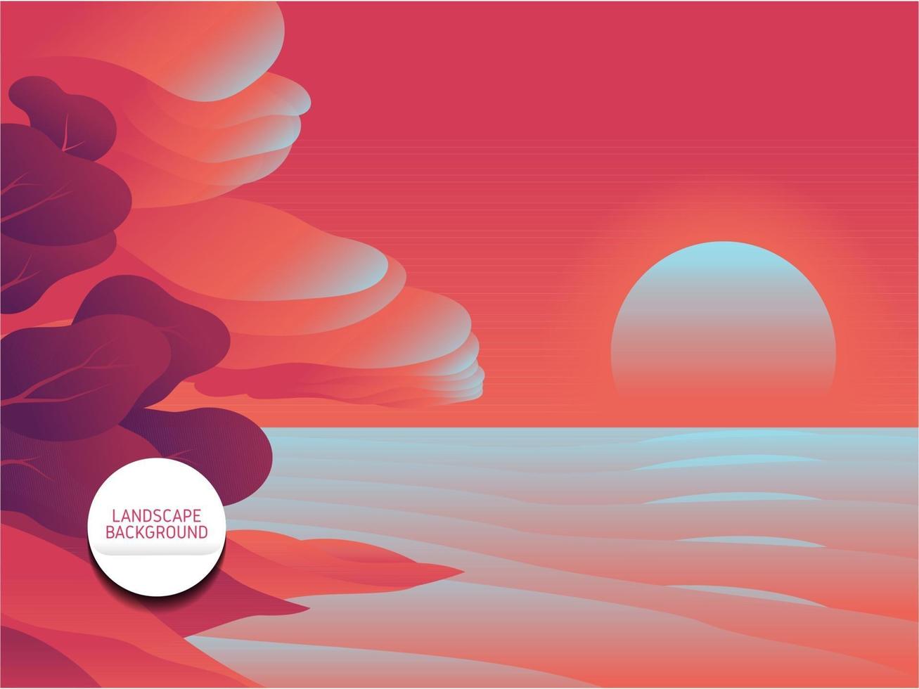 pink landscape background vector