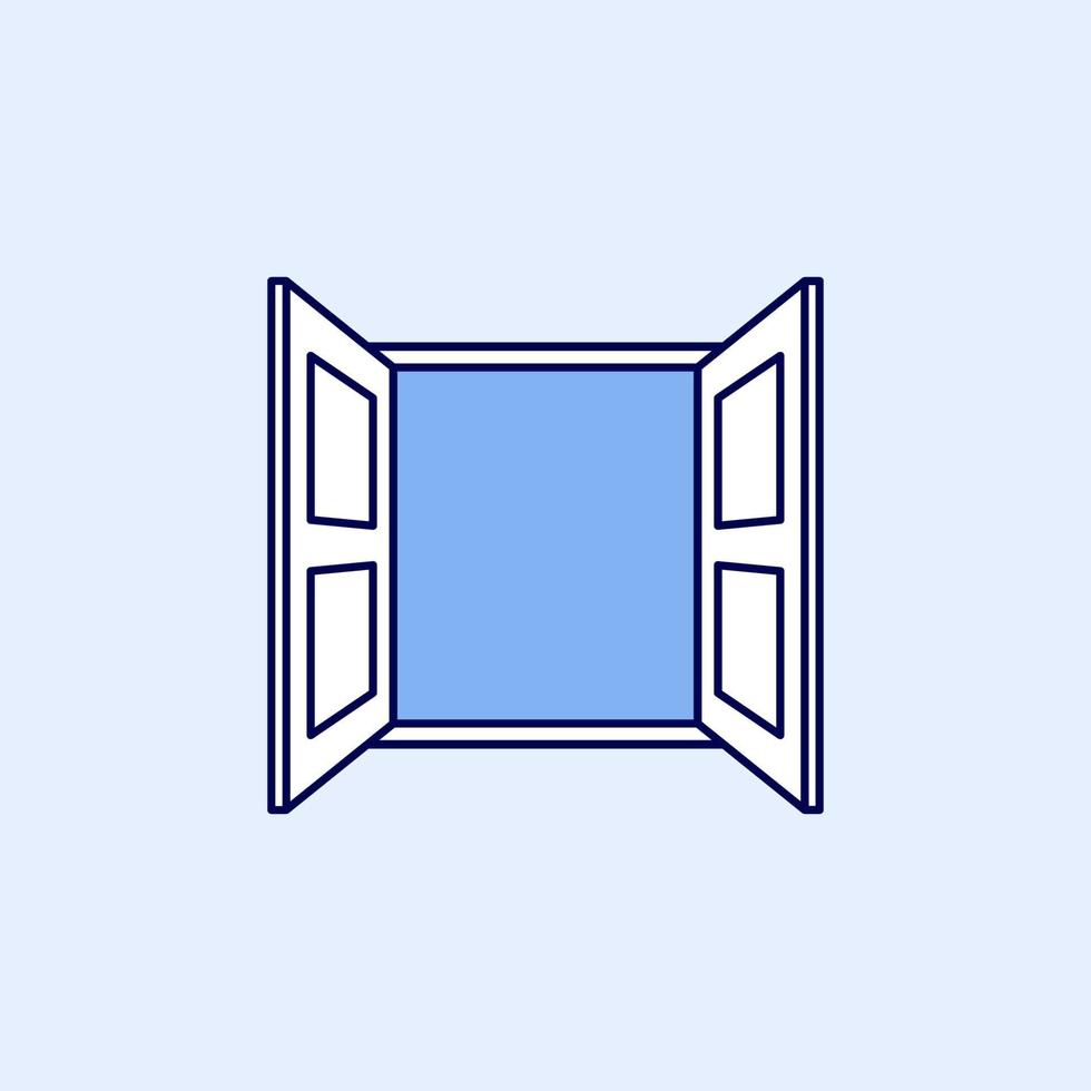 Opened window simple icon vector. Window symbol in linear style. vector