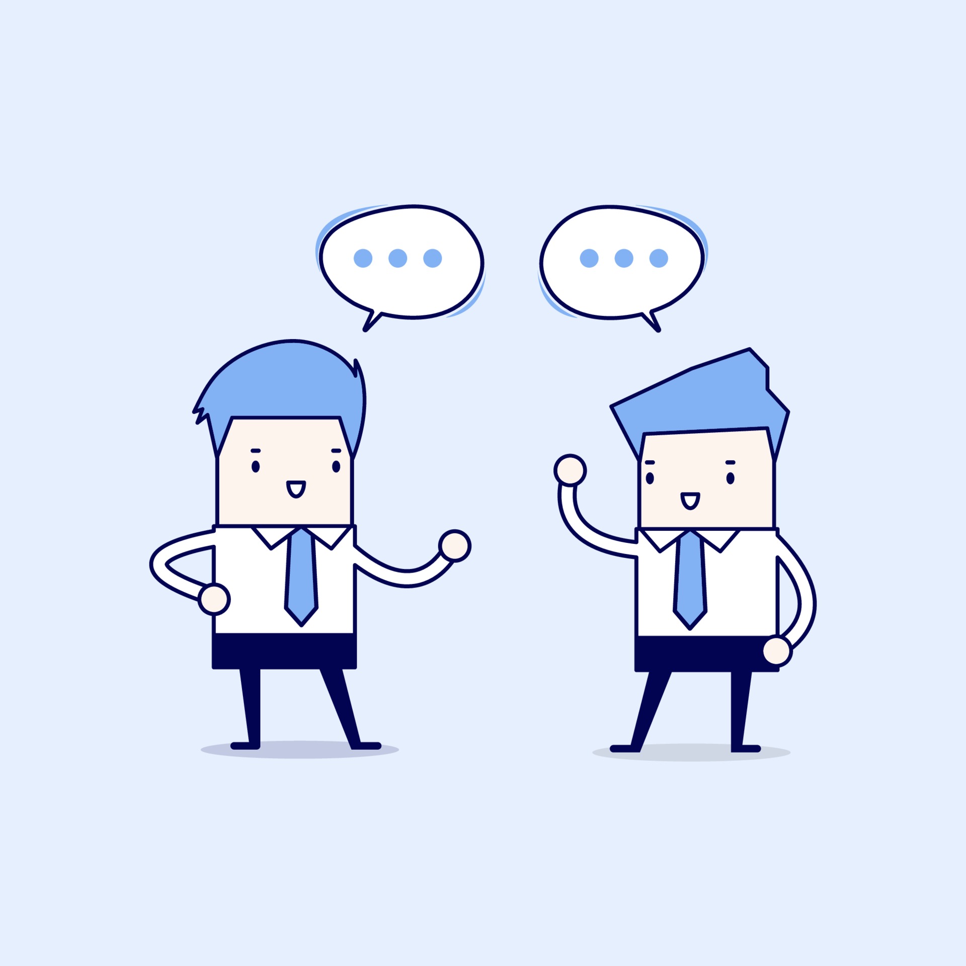 Two businessmen talking and discussing about business strategy. Cartoon character thin line style vector. 2312624 Vector Art at Vecteezy Two businessmen talking and discussing about business strategy. Cartoon character thin line style vector. 2312624 Vector Art at Vecteezy