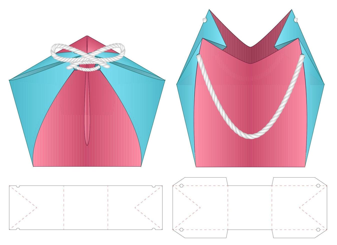 Box packaging die cut template design. 3d mock-up vector
