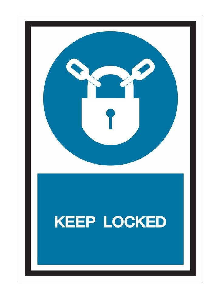 Keep Locked Symbol Sign Isolate On White Background vector