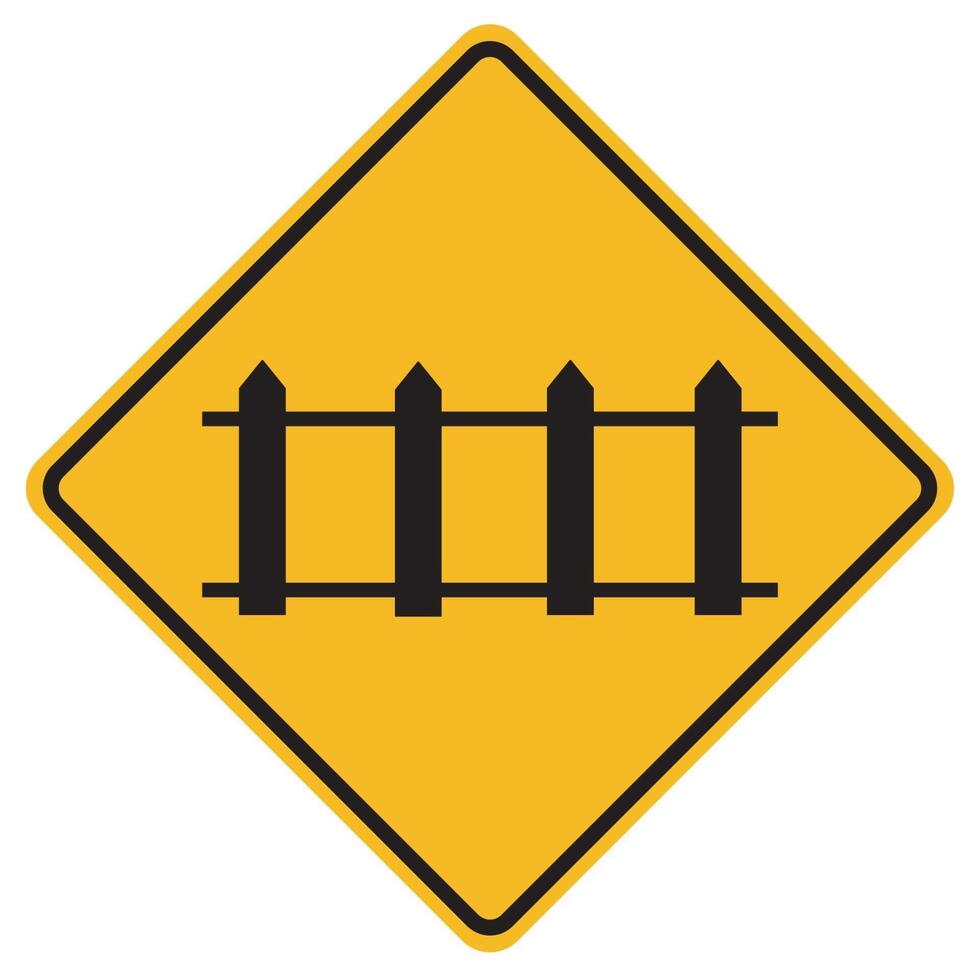 Warning signs Railway crossing with automatic gates on white background vector