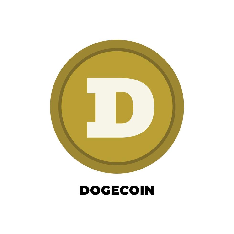 Dogecoin cryptocurrency icon isolated on white background. Digital currency. vector