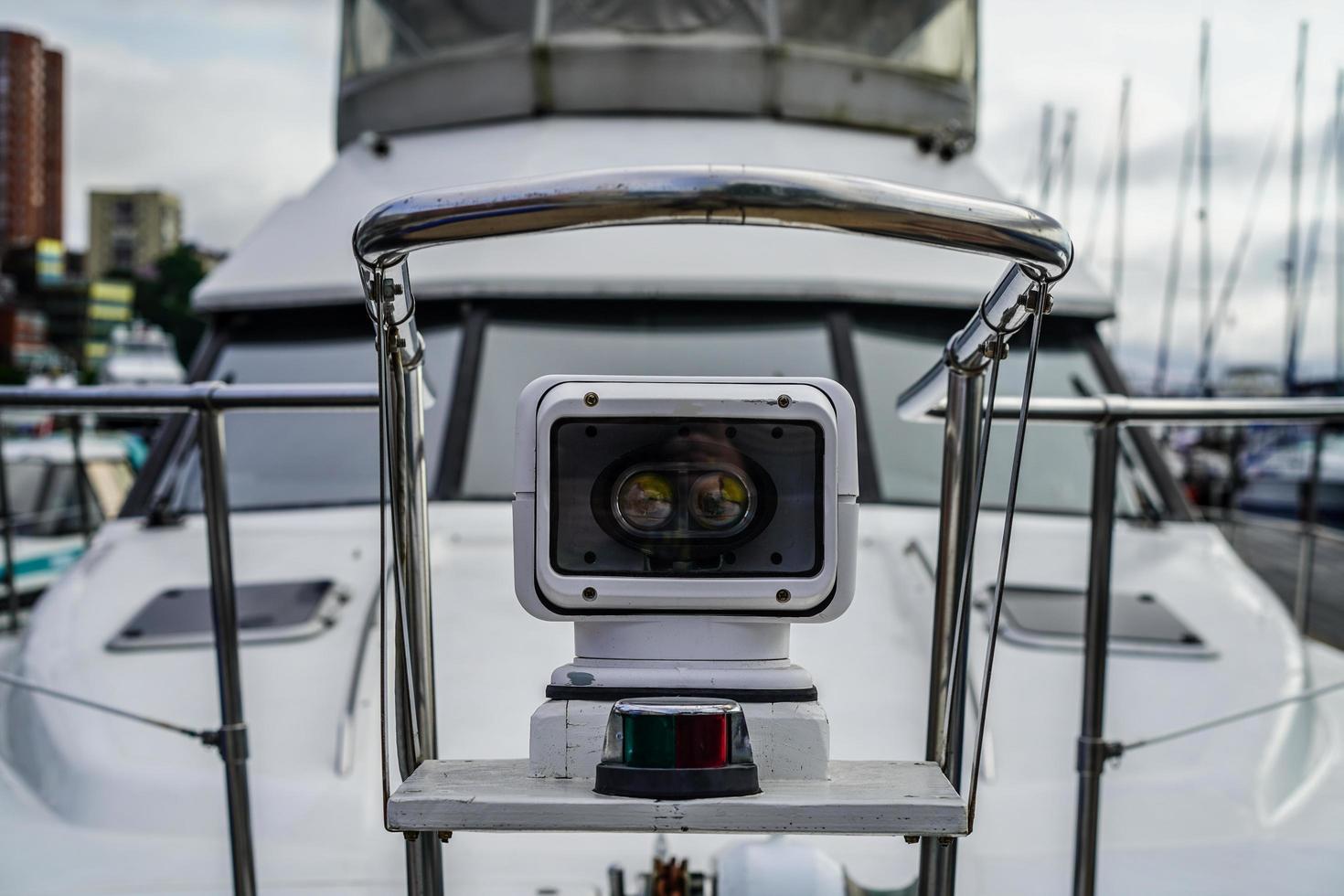 Yacht searchlight close-up photo