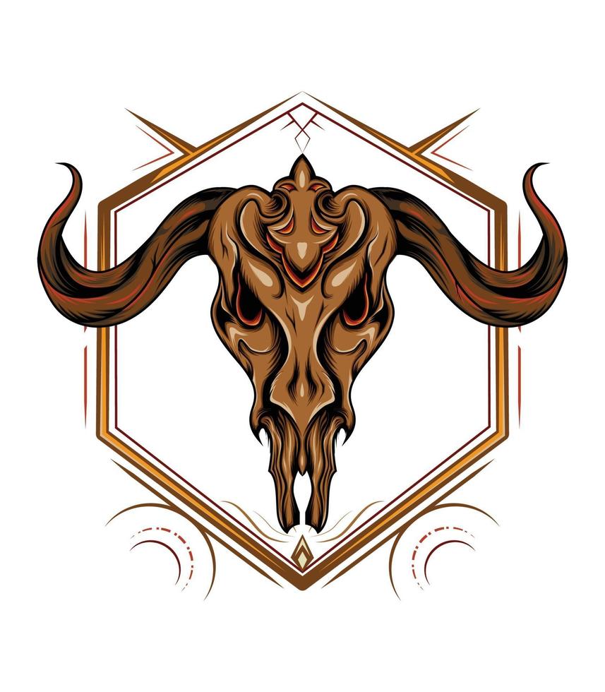 Goat head skull with ornament vector