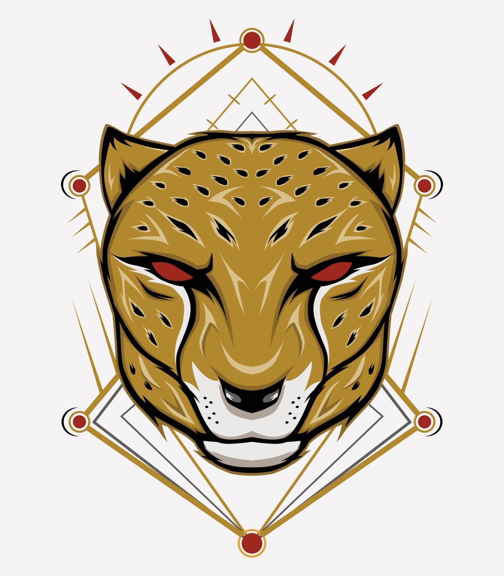 Cheetah Mascot Emblem with ornament 2313084 Vector Art at Vecteezy