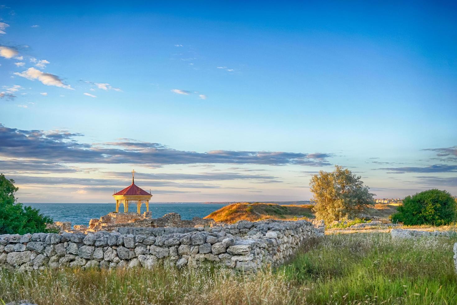 Marine landscape with views of the ruins photo