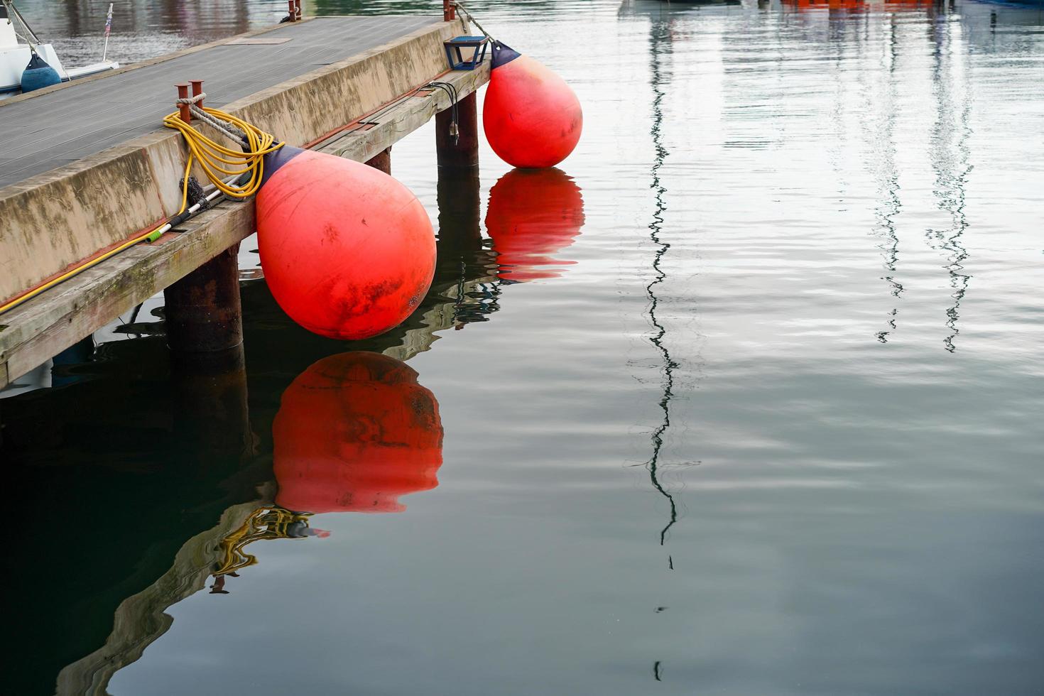 Berth on the background of the water surface. photo