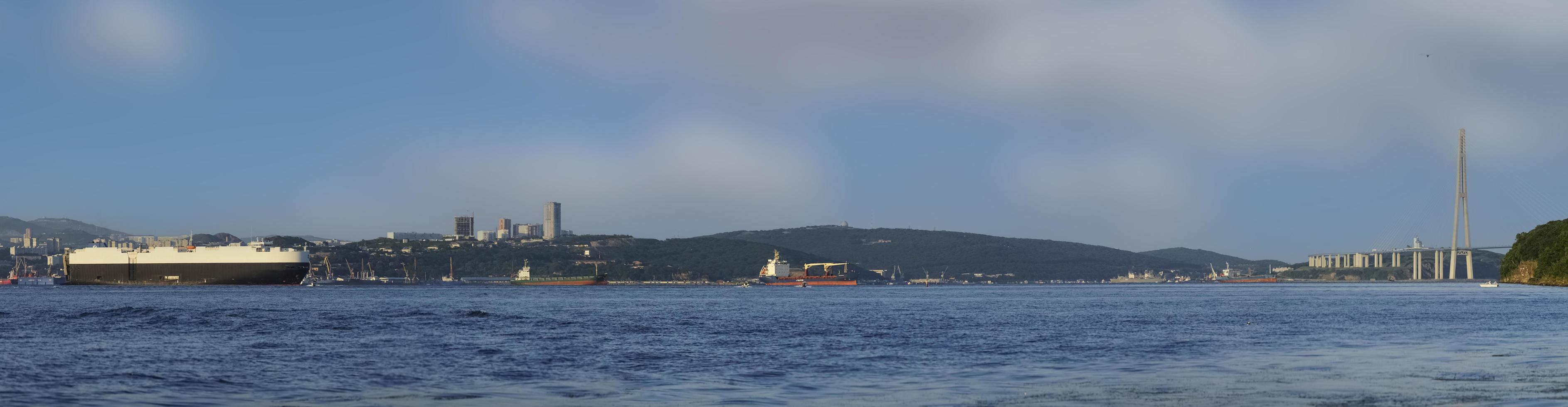 Panorama of the sea landscape. Vladivostok, Russia photo