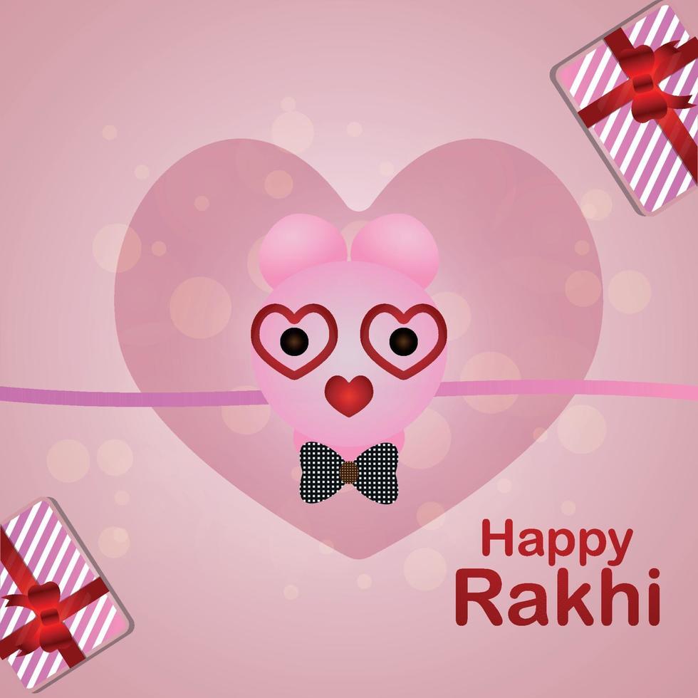 tarjeta de felicitación de celebración feliz raksha bandhan con rakhi creativo vector