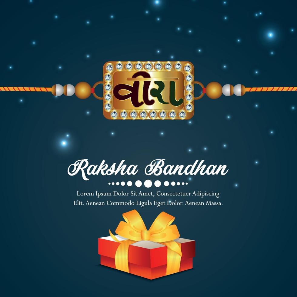 Realistic vector illustration for happy raksha bandhan celebration greeting card