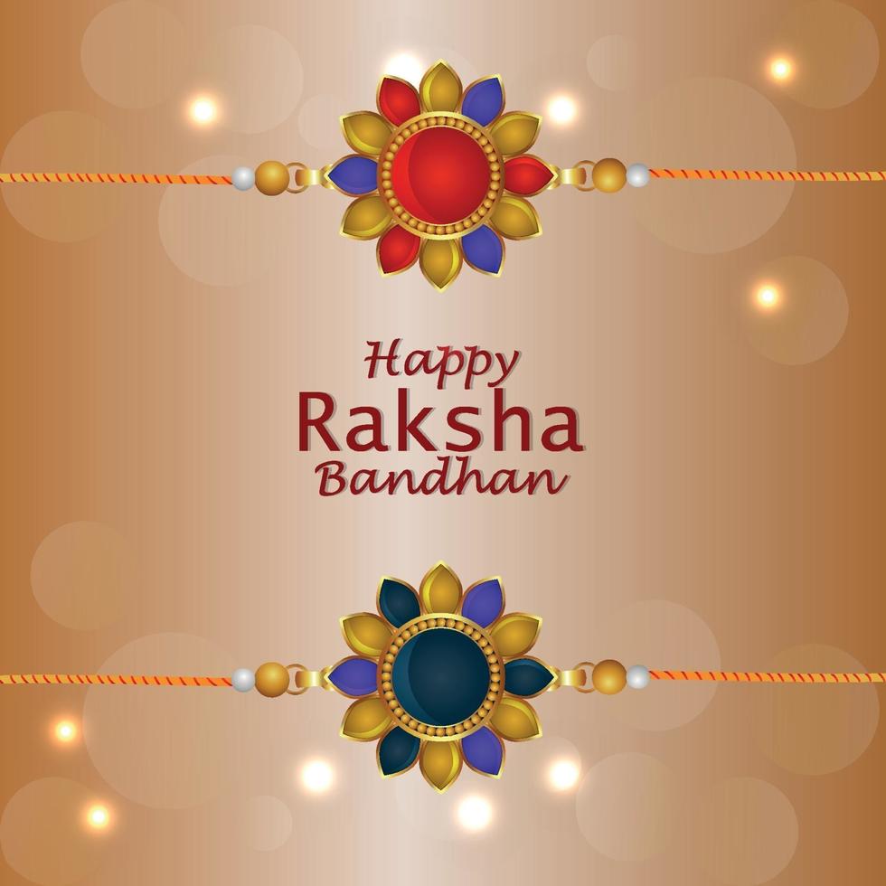 Happy raksha bandhan invitation greeting card with creative gifts vector