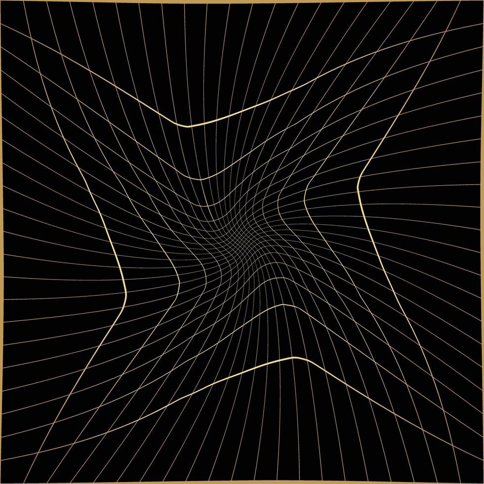 Abstract Gold and black background with diagonal lines. Gradient vector line pattern design. Monochrome graphic.