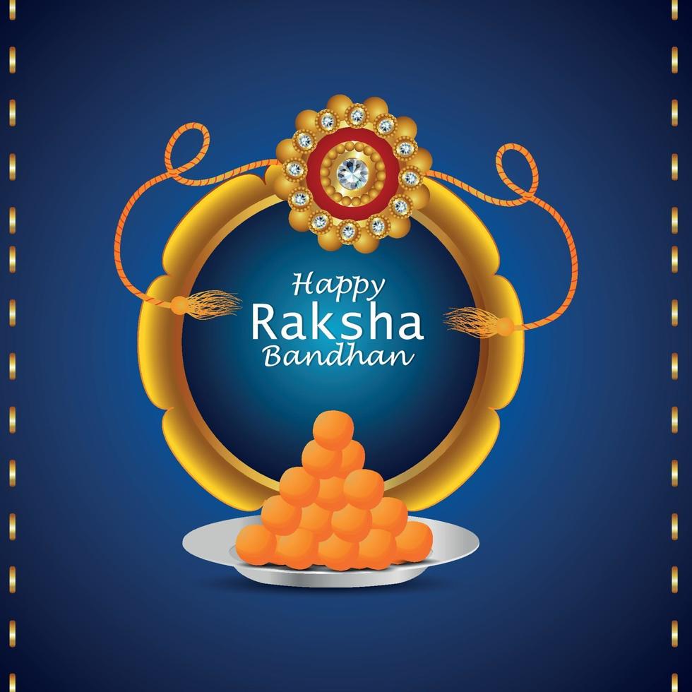 Happy raksha bandhan festival of brother and sister invitation greeting card vector