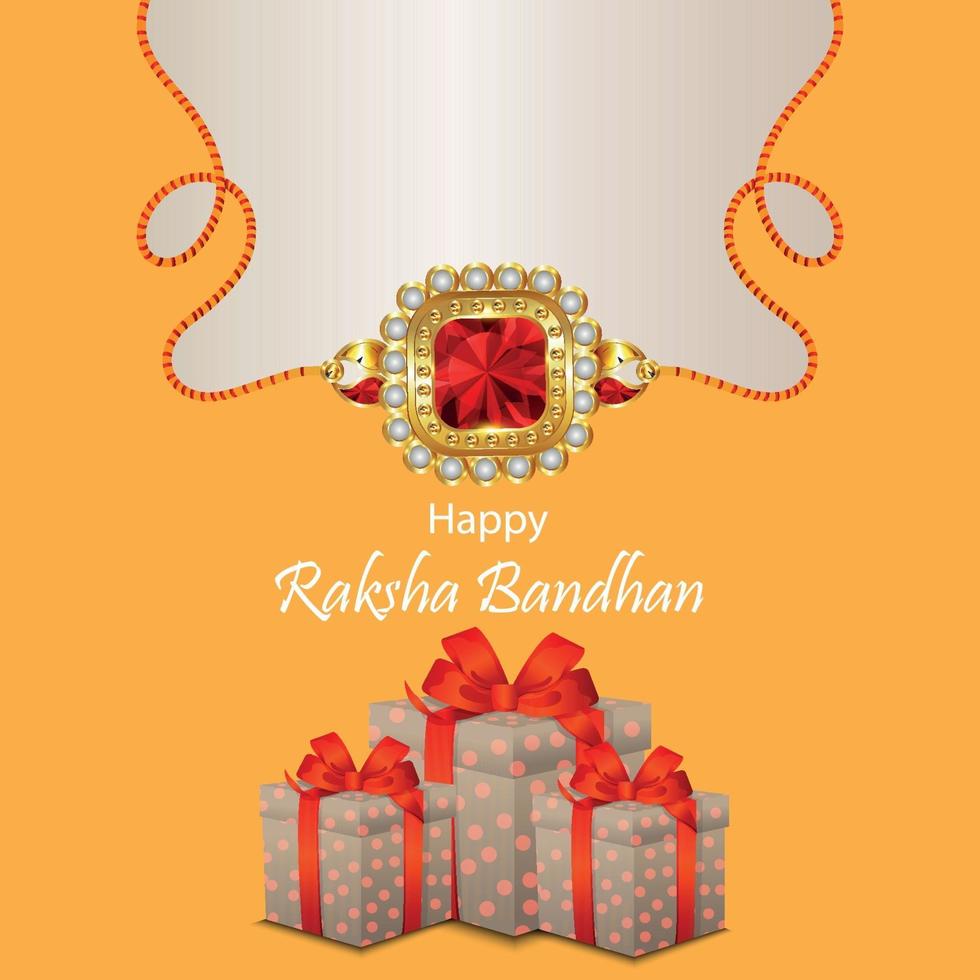 Happy raksha bandhan festival of brother and sister invitation greeting card vector