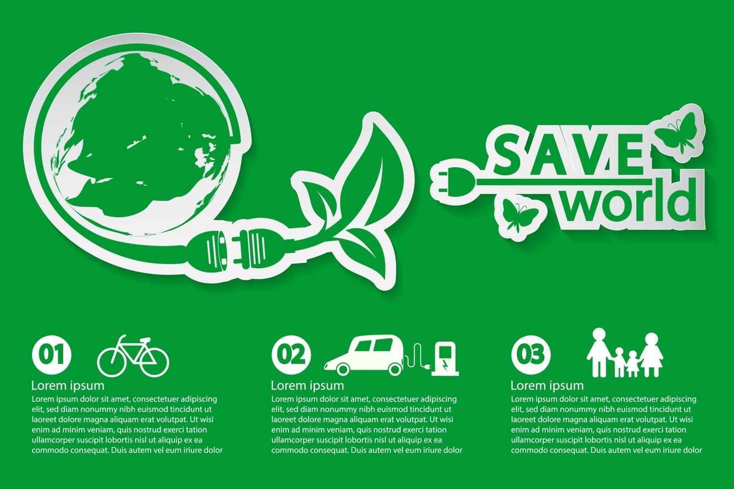 World with eco-friendly concept banner template vector