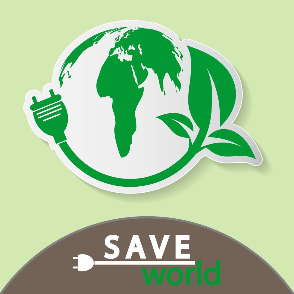 World with eco-friendly concept banner template vector