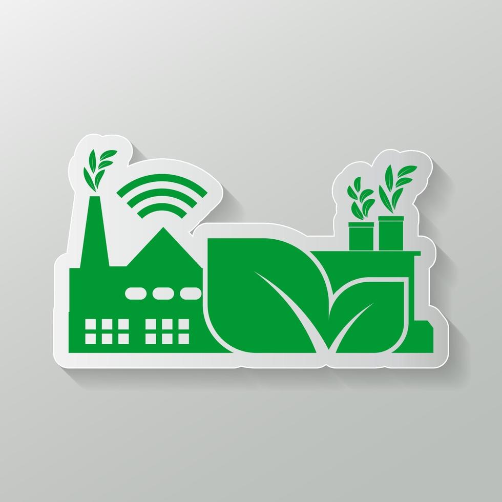 Icono de la industria, energía limpia con concepto ecológico. vector