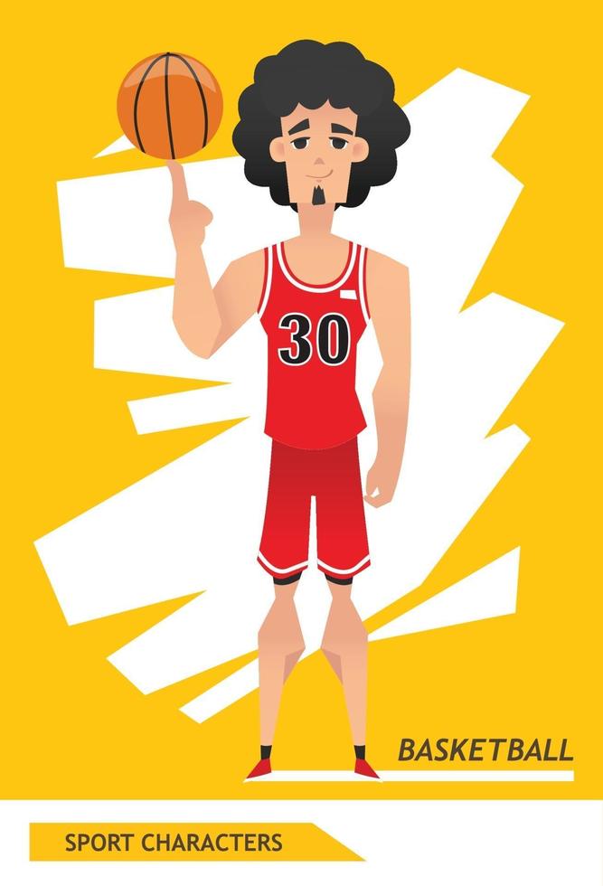 diseño de vector de jugador de baloncesto de personajes deportivos