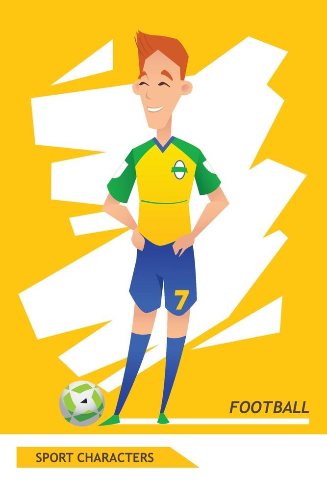 diseño de vector de jugador de fútbol de personajes deportivos