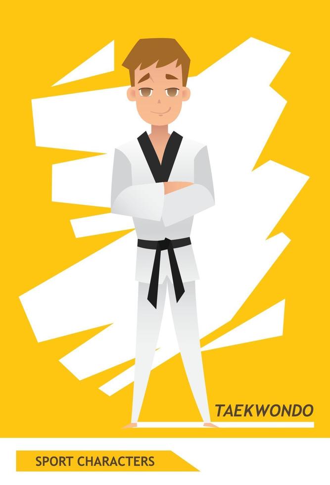 diseño de vector de jugador de taekwondo de personajes deportivos