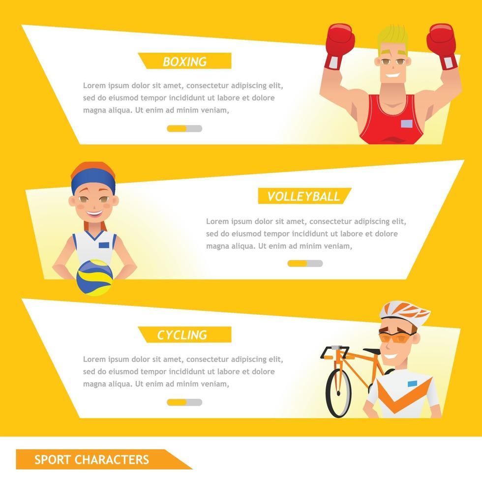info graphic sport boxing, volleyball and cycling vector