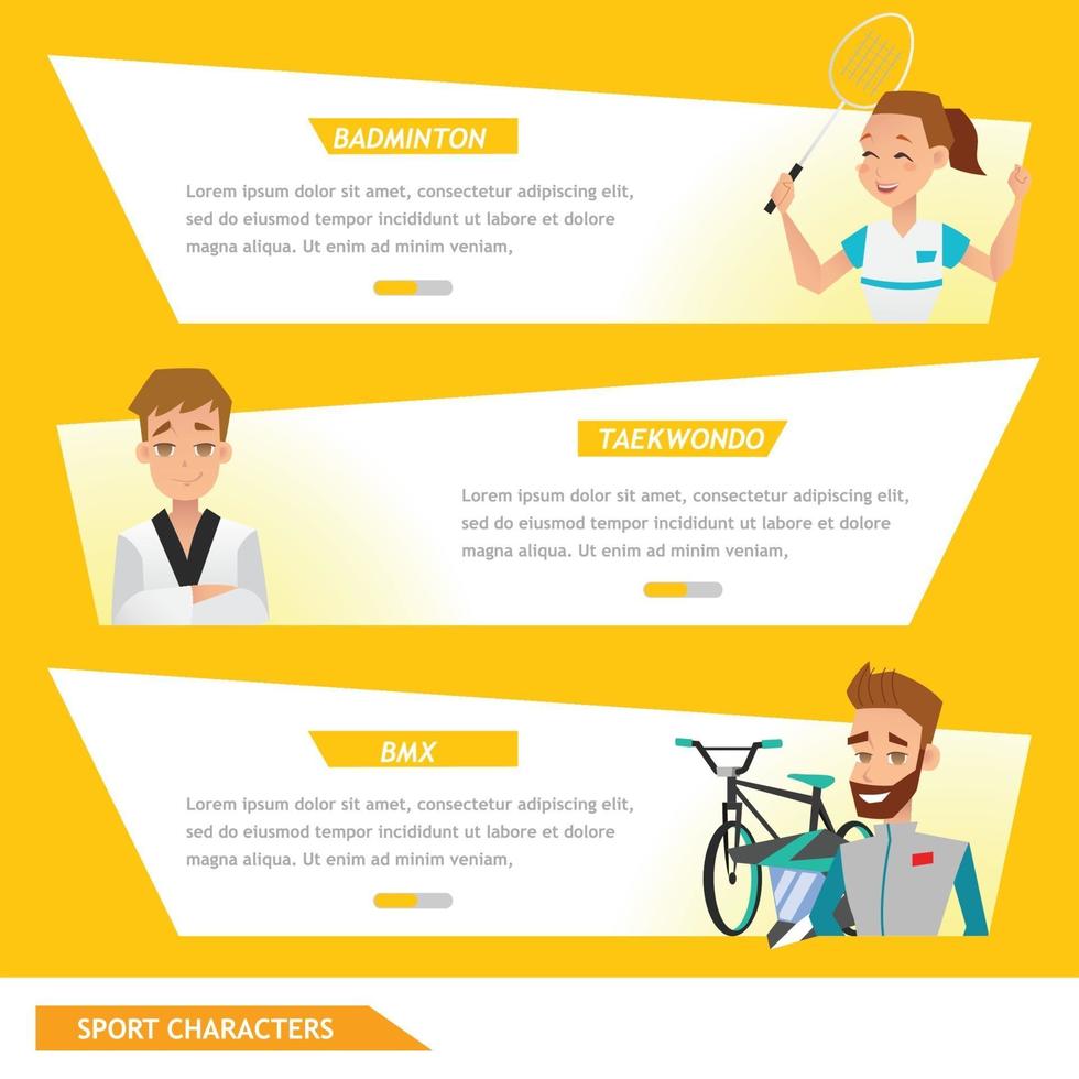 info graphic sport badminton, taekwondo and bicycle rider vector