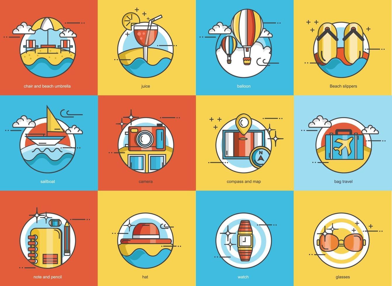 Vector travel icon set