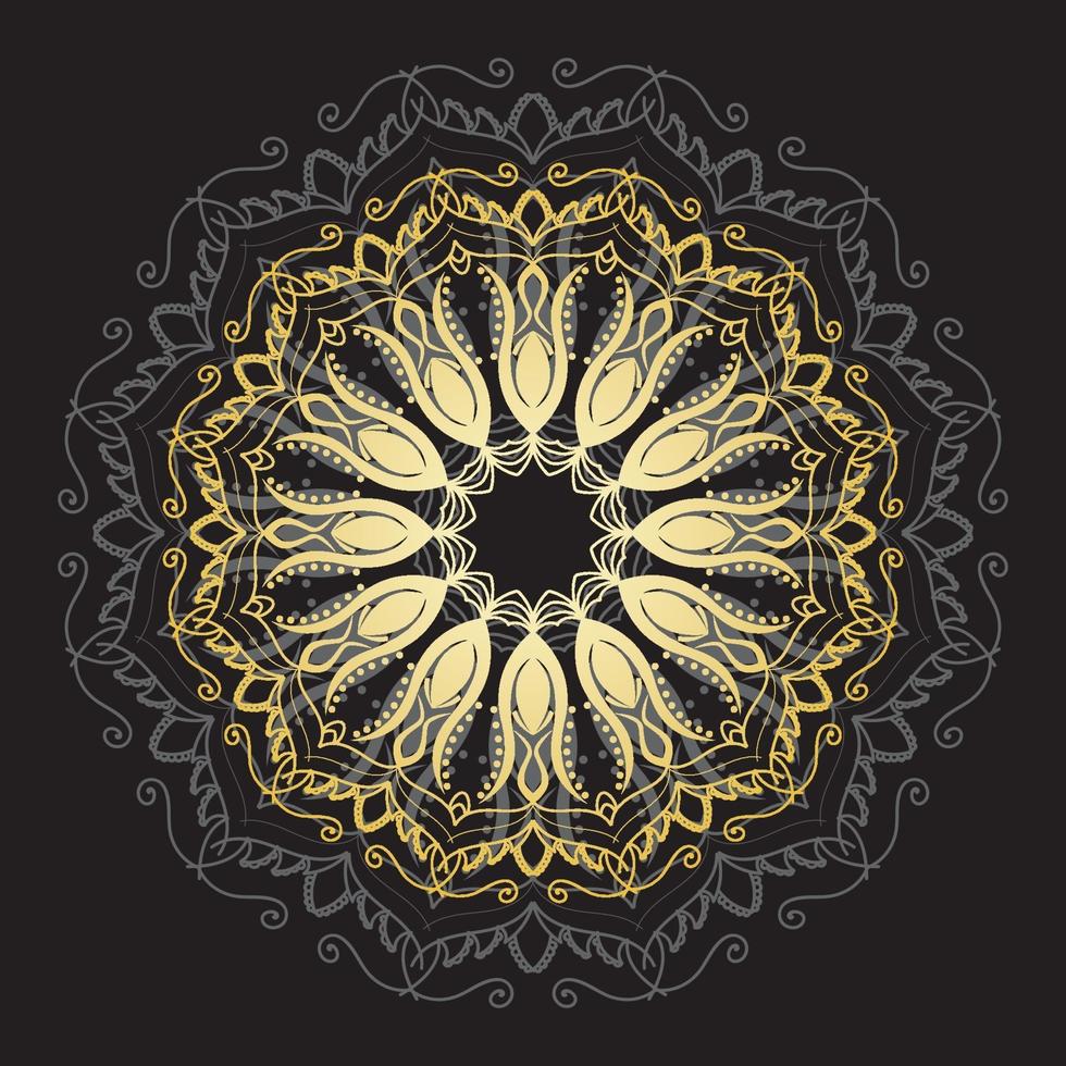 Cute gold Mandala Ornamental flower vector