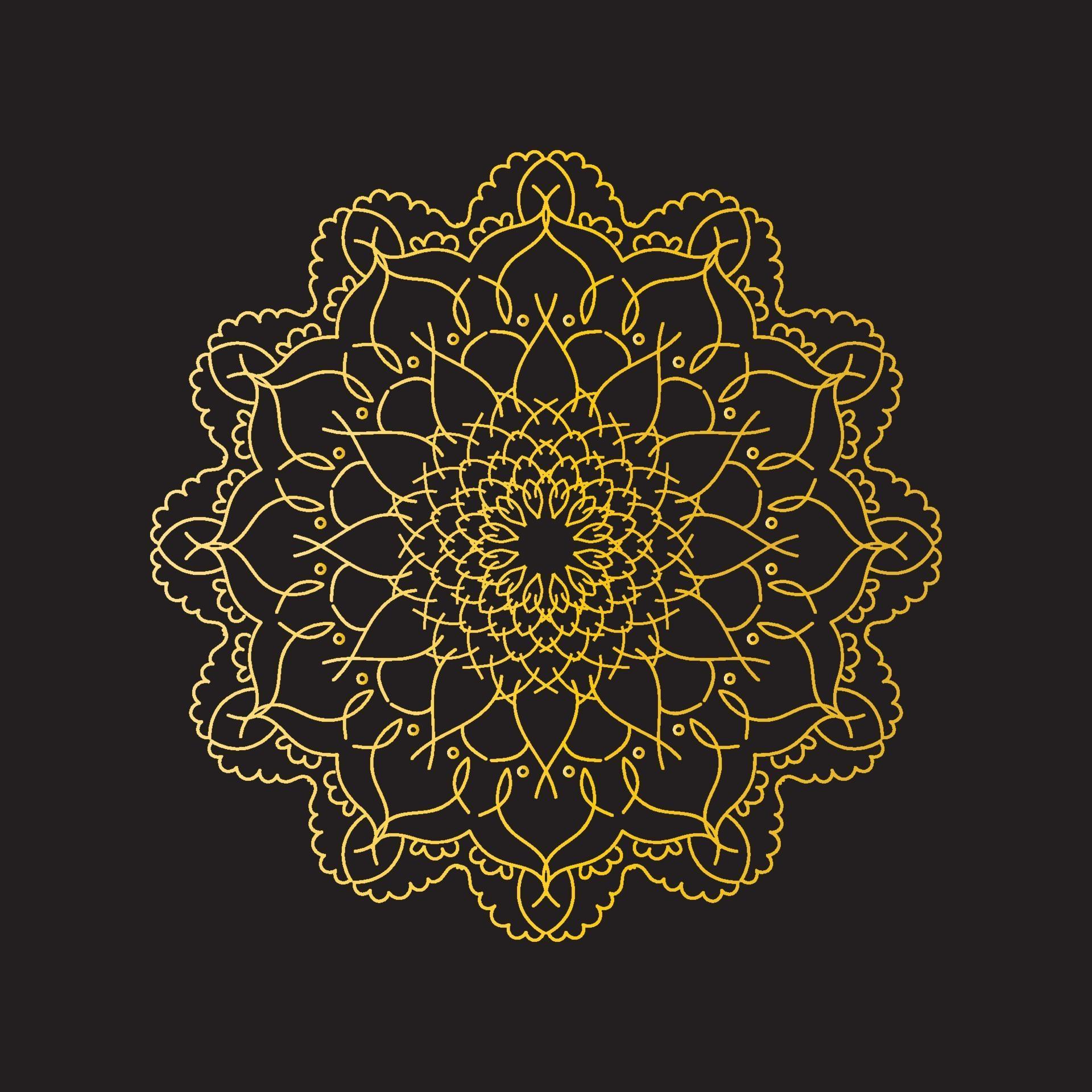 Download Cute gold Mandala Ornamental flower 2313985 Vector Art at ...