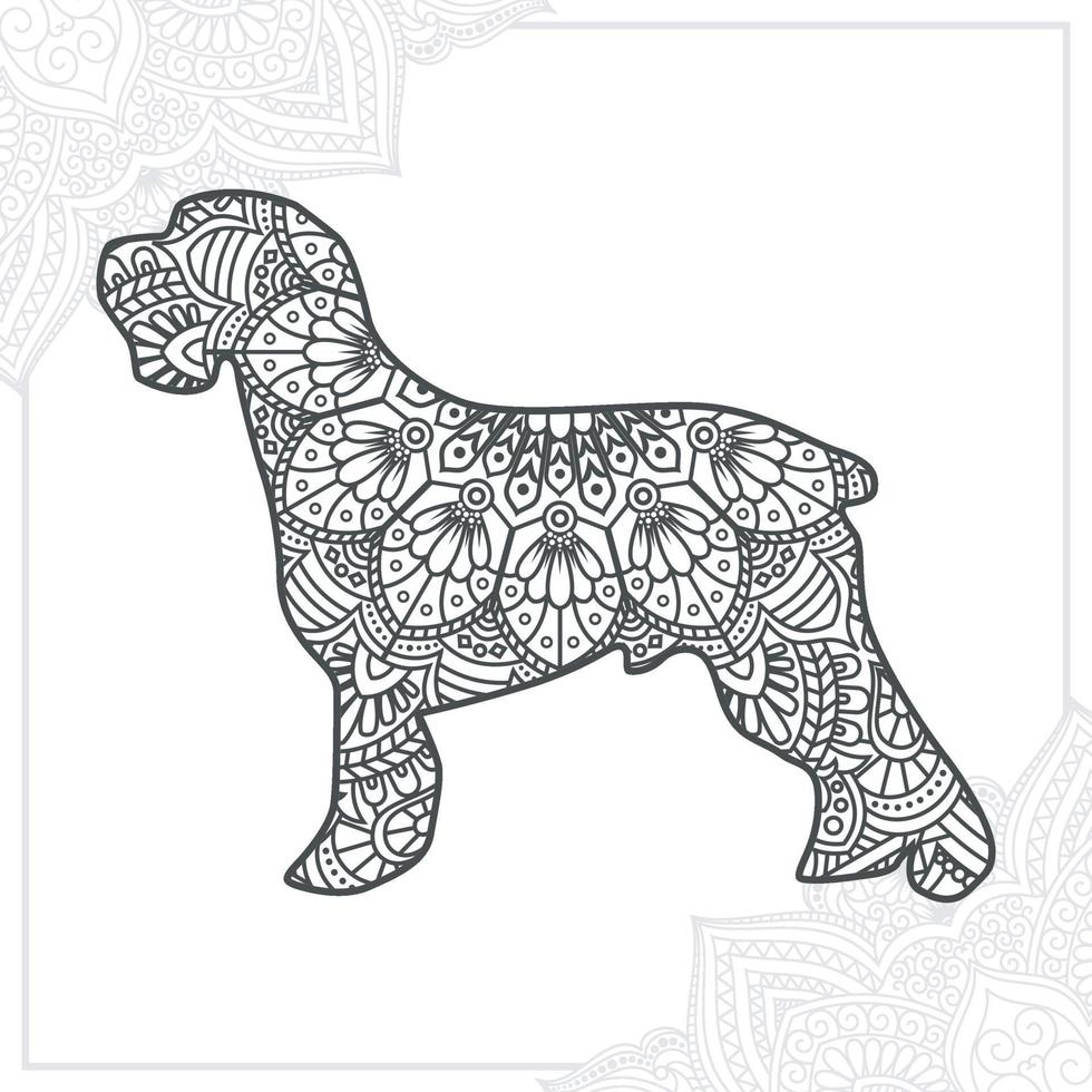 mandala de perro. elementos decorativos vintage. patrón oriental, ilustración vectorial. vector