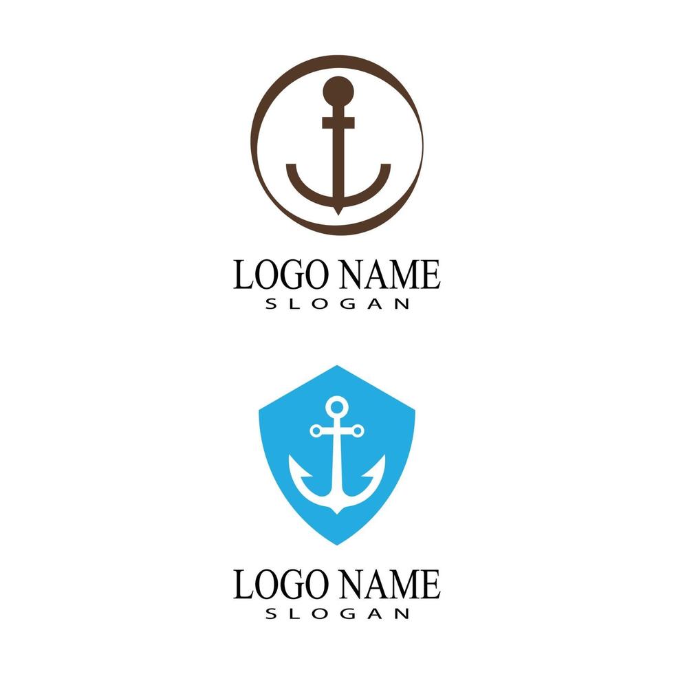 Diseño de símbolo de vector de plantilla de logotipo de anclaje