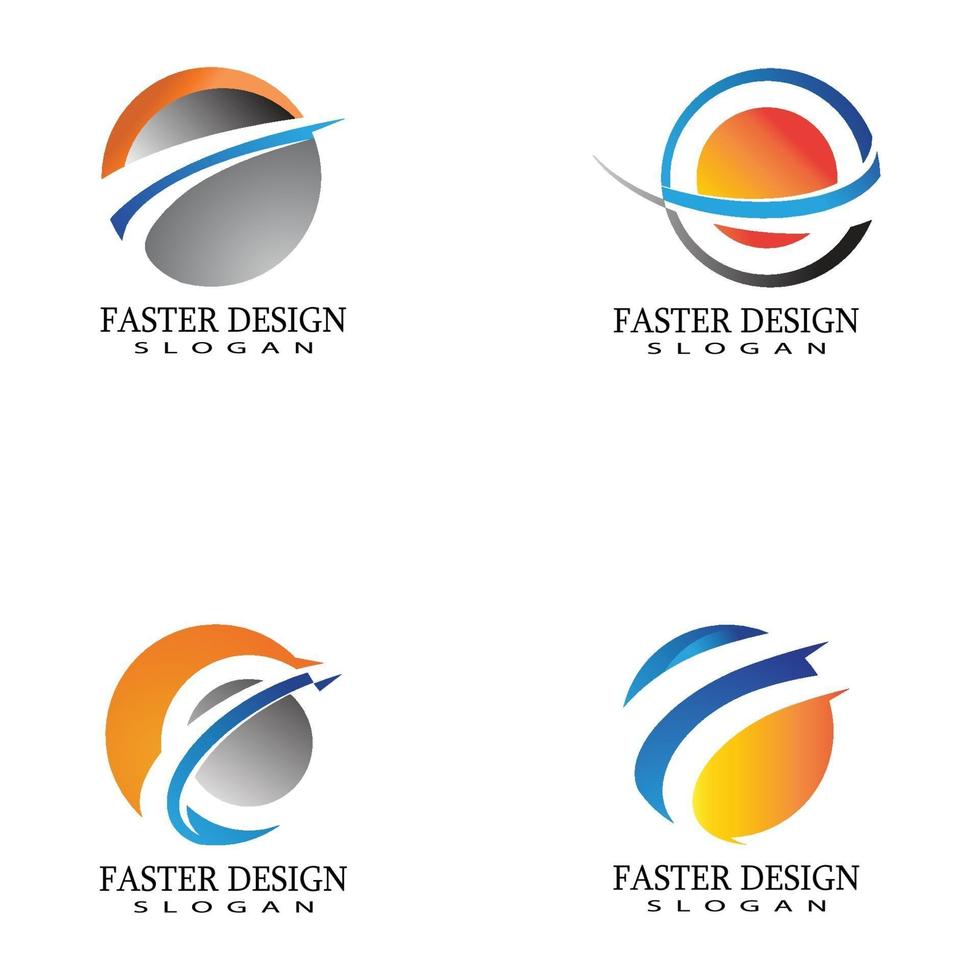 naturaleza símbolo vector plantilla de logotipo más rápido