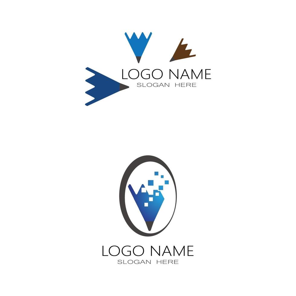 lápiz, logotipo, plantilla, vector, símbolo, diseño vector