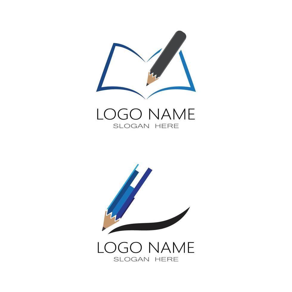 lápiz, logotipo, plantilla, vector, símbolo, diseño vector