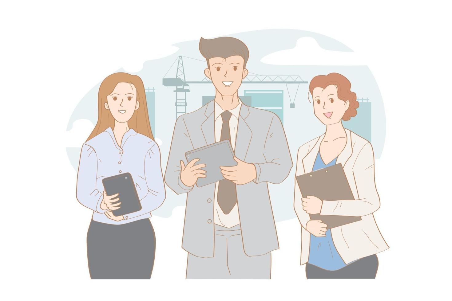 Corporate business team with man and women vector