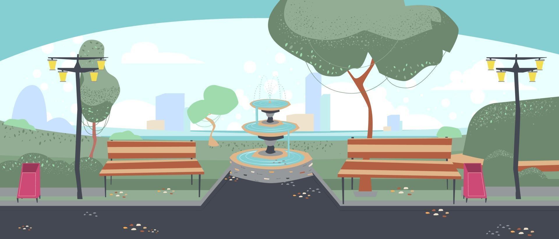 The garden or park in the center of city vector