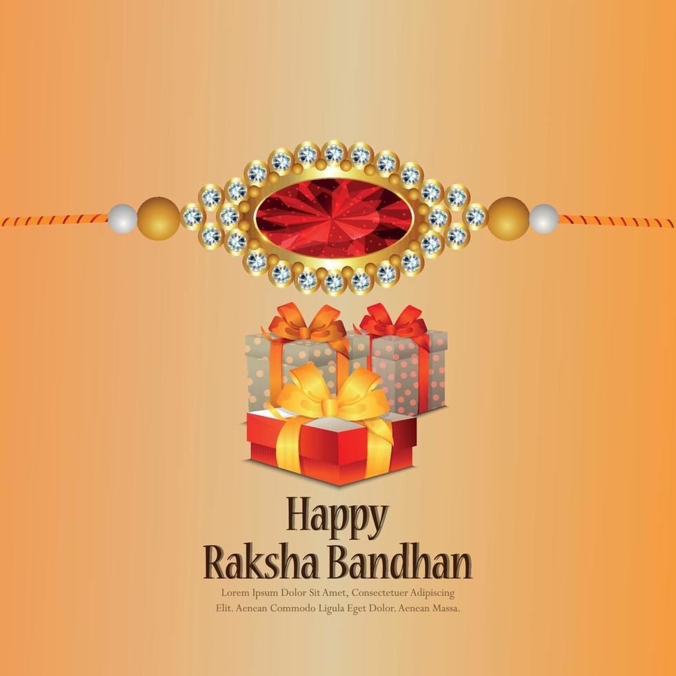 Indian festival of happy raksha bandhan celebration background with crystal  rakhi and gifts 2314112 Vector Art at Vecteezy