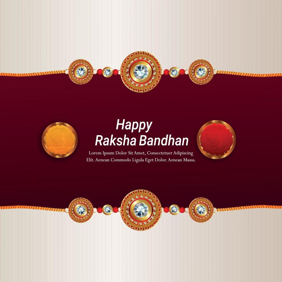 Rakhi card design for Happy Raksha Bandhan celebration vector