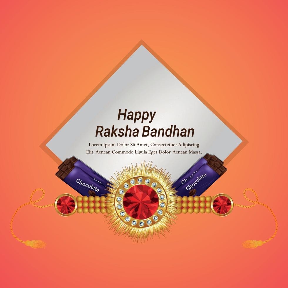 Creative crystal element of happy raksha bandhan celebration greeting card vector