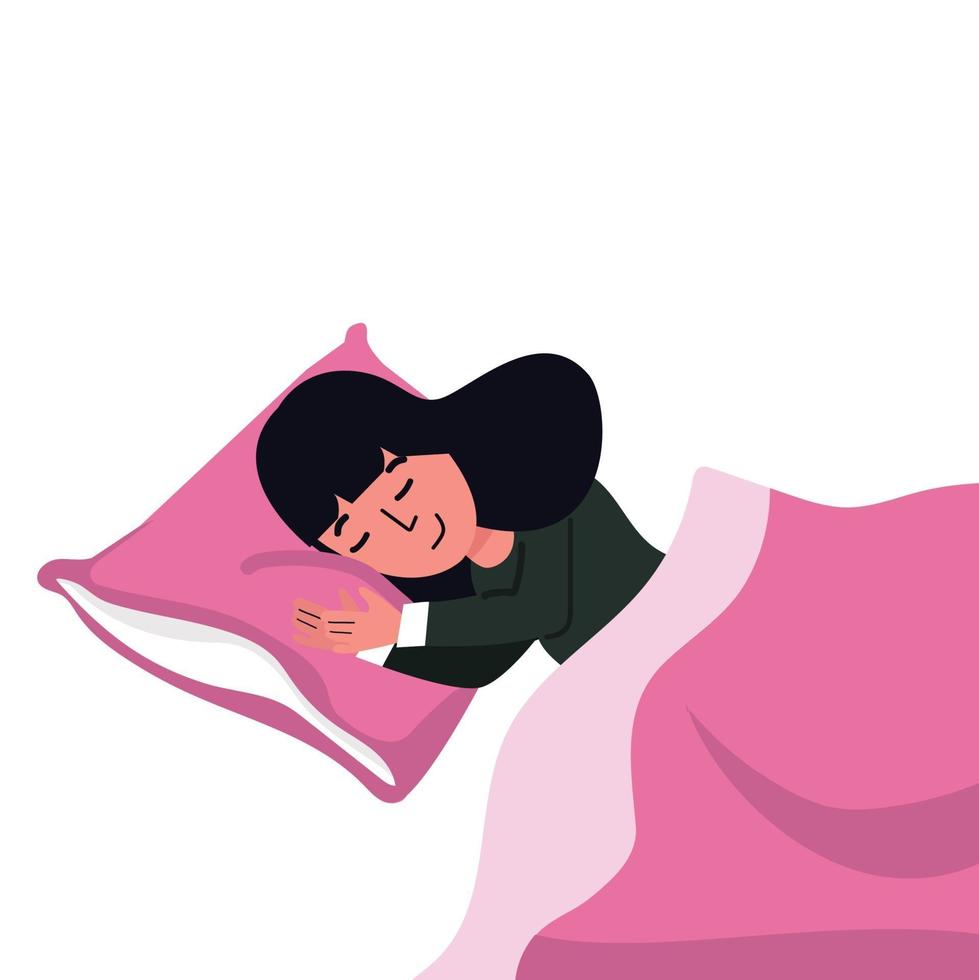 mujer durmiendo tranquilamente vector