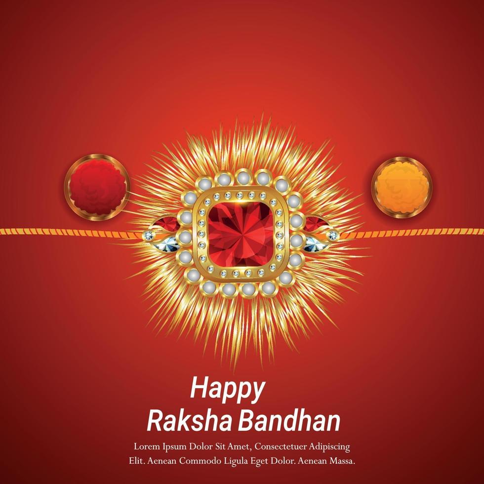 Indian festival of happy raksha bandhan celebration greeting card vector