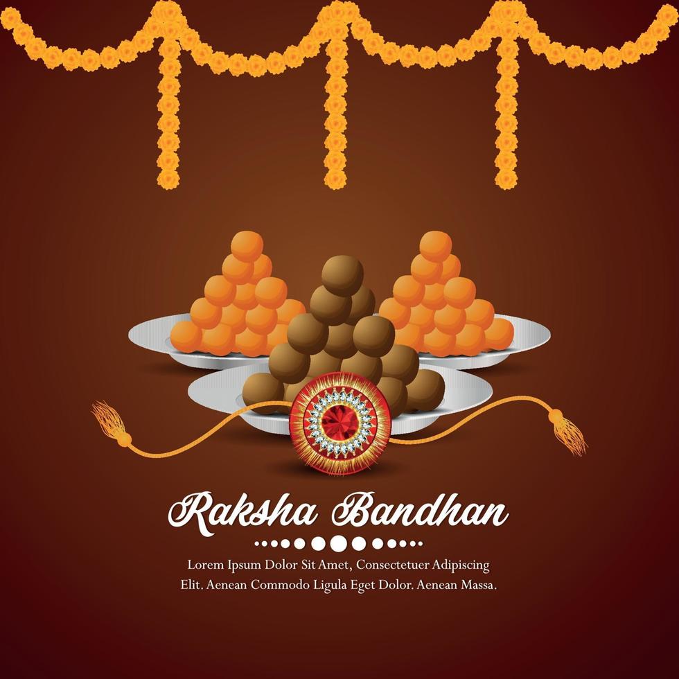 Happy raksha bandhan celebration greeting card vector