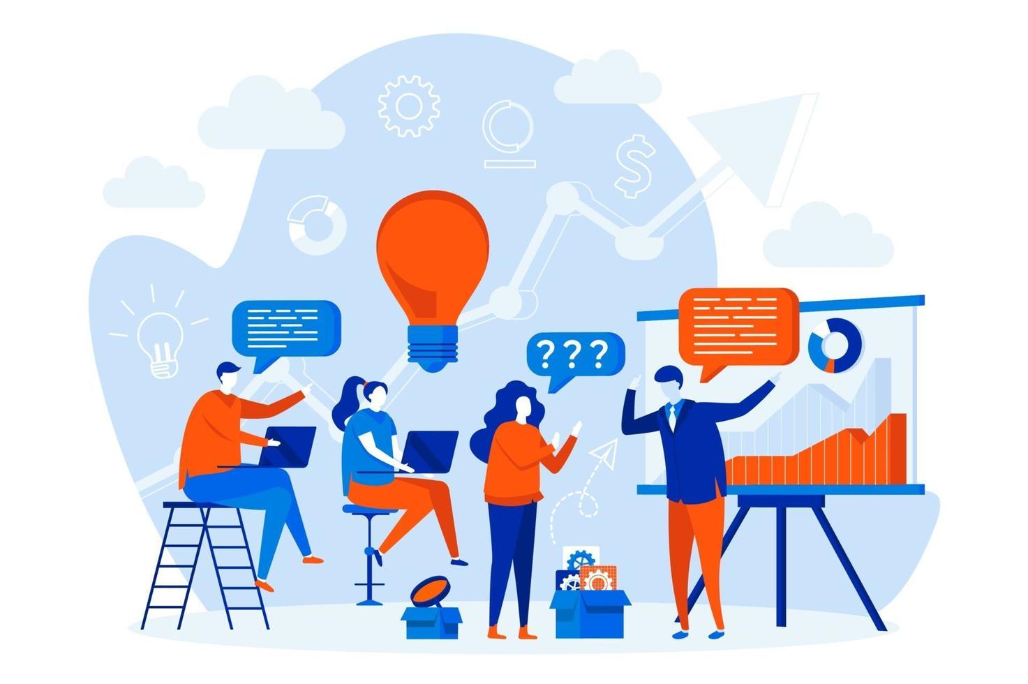 Business training web design concept with people vector
