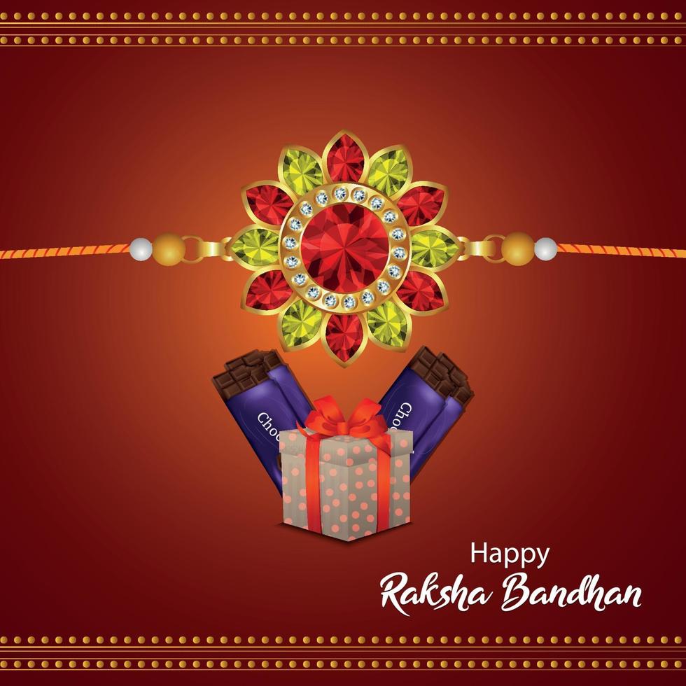 Vector illustration of happy raksha bandhan celebration greeting card